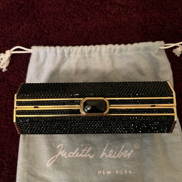 Vintage Judith Leiber Black and Gold Crystal Clutch. - Picture 10 of 16